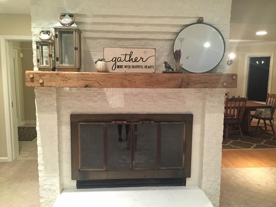 Custom fireplace mantel