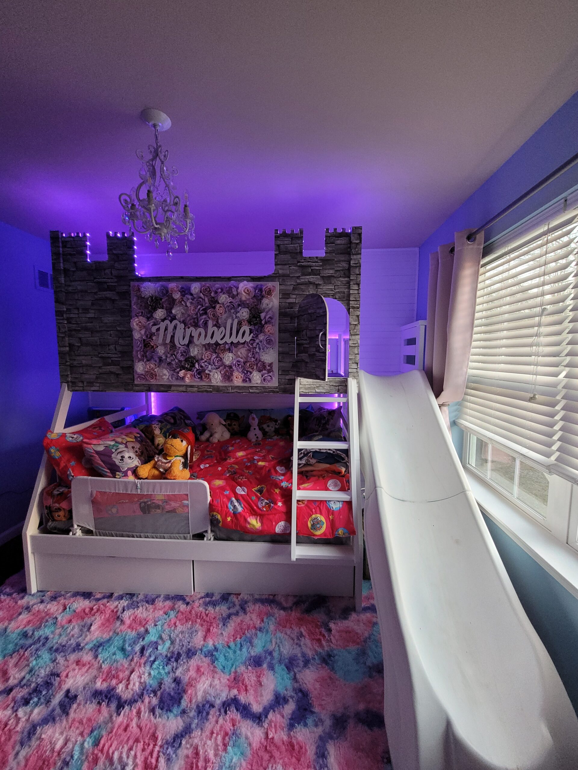 Custom girls castle bed with slide